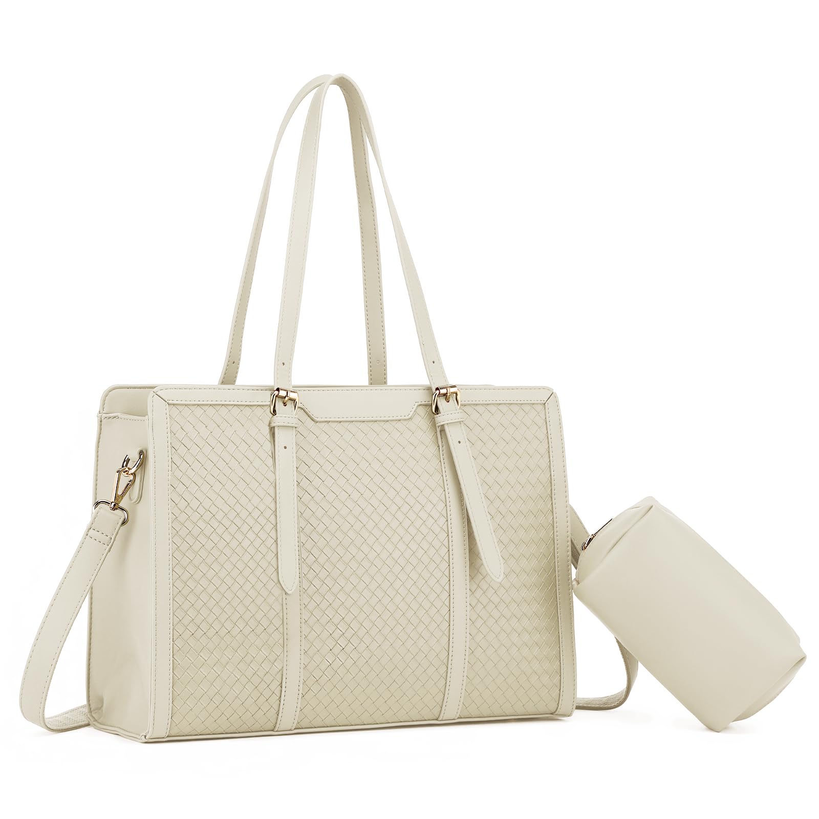 Borsa tote per computer portatile da donna adatta a laptop da 15,6 pollici, borsa da lavoro in pelle PU per donne borsa grande per computer con borsa