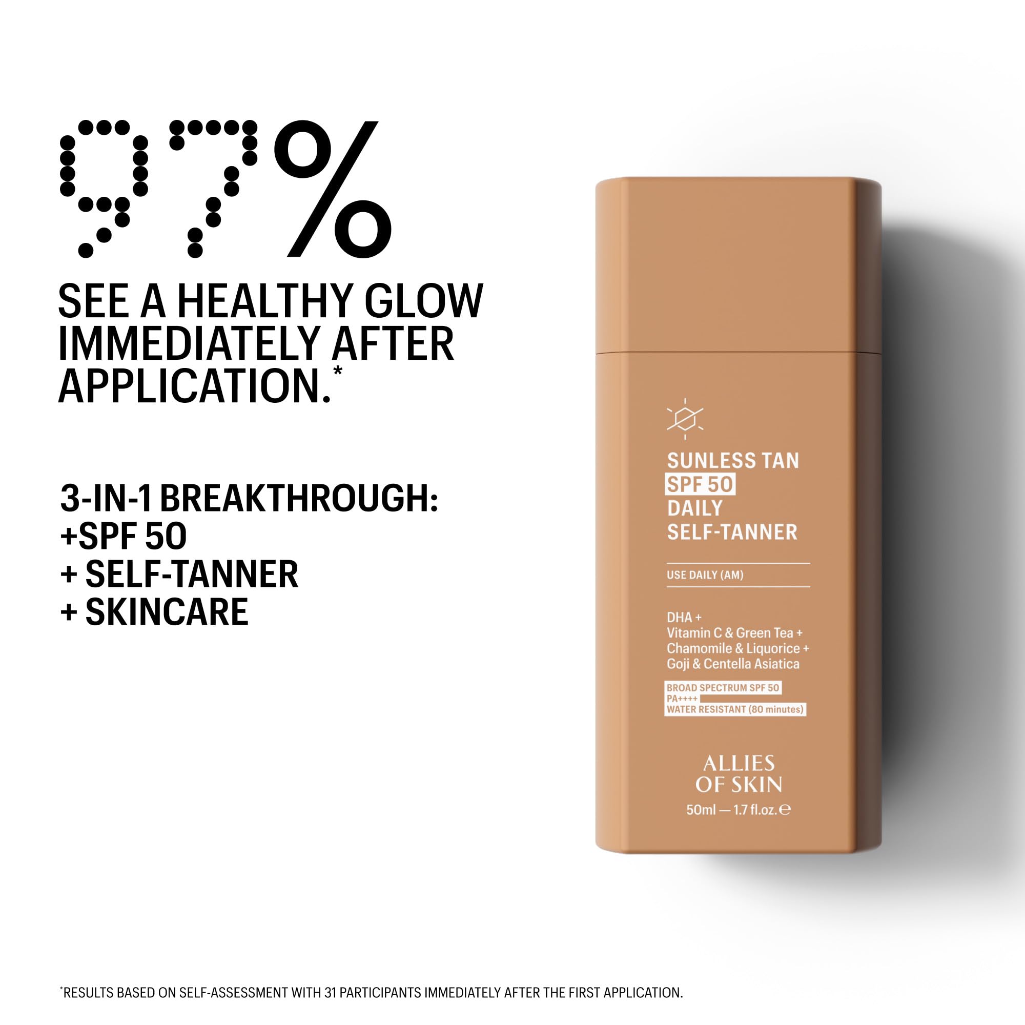 Allies of Skin Daily SPF 50 Facial Self-Tanner with Vitamin C