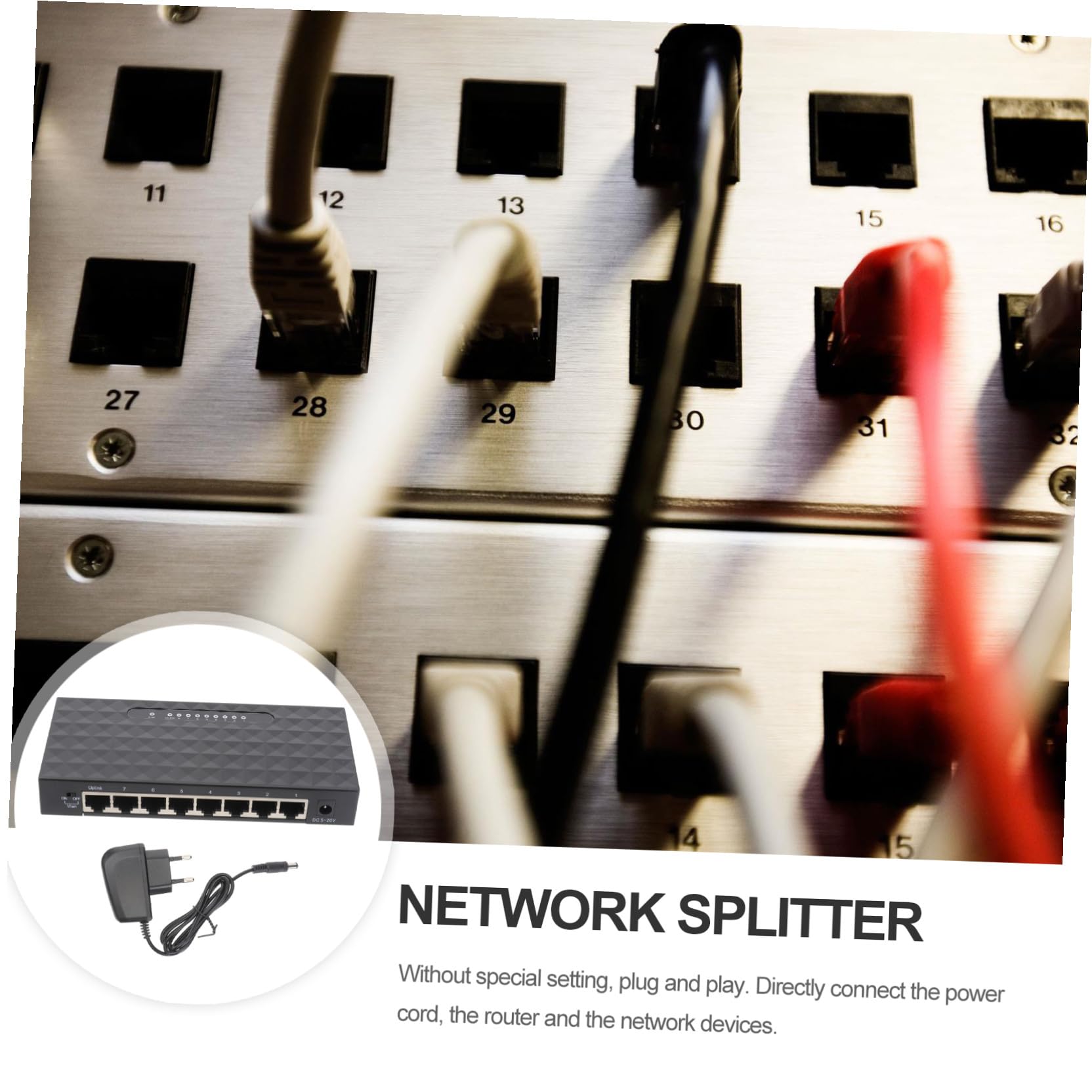 SHINEOFI 1pezzi Adattatore Splitter di Rete da Mbps Porte per Desktop Ethernet Splitter LAN e Ethernet Compatibile con Dispositivi Mbps