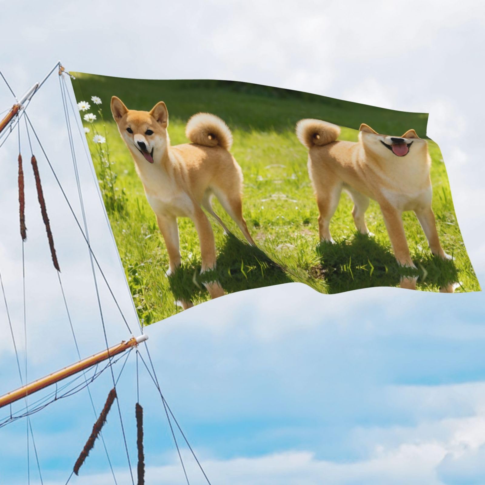 Bella Bandiera Shiba Inu Patriottica per Esterni Coppa del Mondo 2026