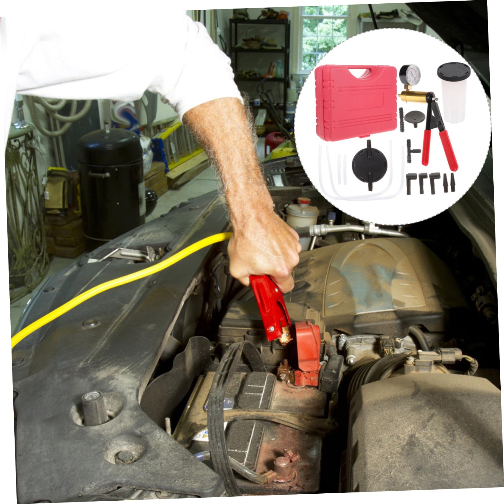 GRIRIW 1 Set Manual Vacuum Pump Brake Bleeder Kit Easy Automotive Fluid Testing Brake Bleeding Tools Versatile for Car Models Complete Accessories Included