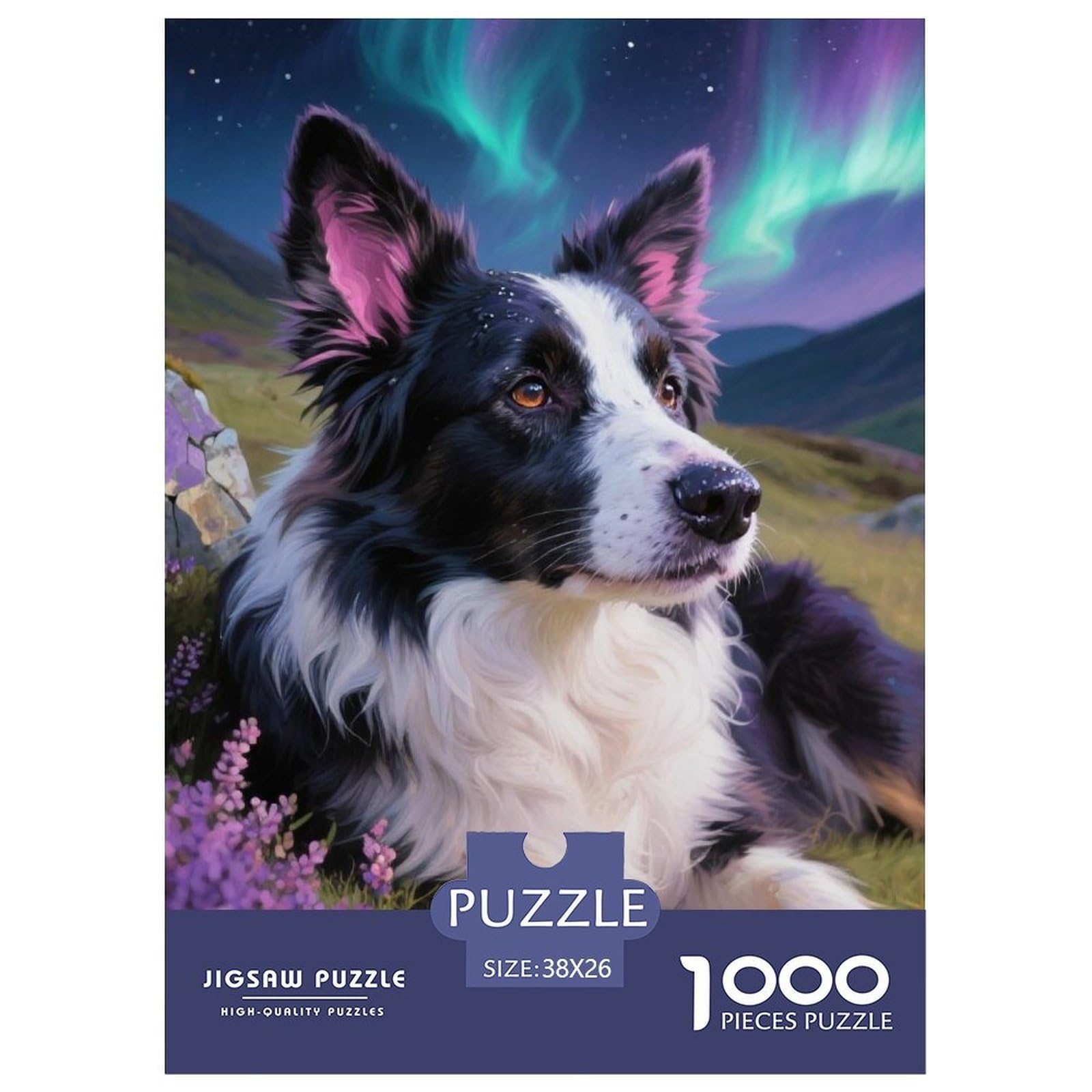 Border Collie 1000 Puzzles Adults Puzzle Adults Puzzle Gifts Birthday Animal Home Decoration Challenge High Difficulty 38x26cm/1000pcs — image 1