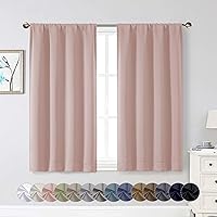 Vista 181 de Cortinas opacas para dormitorio, sala de estar, juego de 2 paneles de 54 pulgadas de largo, cortinas de oscurecimiento de habitación con aislamiento