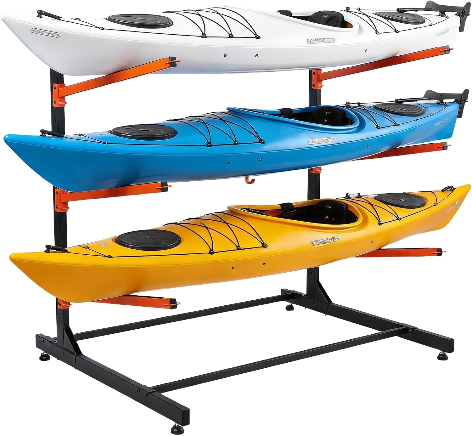 Kayak Storage Rack, Freestanding Kayak Racks for Garage, Heavy Duty Adjustable Kayak Stand Indoor Outdoor Storage Rack for Kayaks, Canoes, Surfboard & Paddleboard