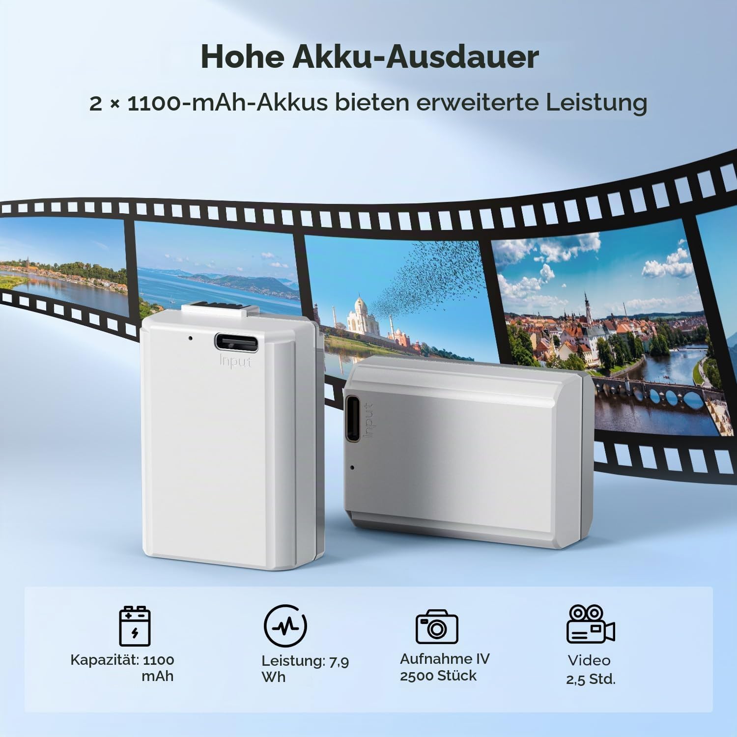 K&F CONCEPT NP-FW50 Akku mit Typ C Direktladeschnittstelle Kompatibel mit den Kameras A7, Alpha 7R, A7S, A7S II, A7M2, A7SM2, A7RM2, A6000,NEX-3 (2 Akku)