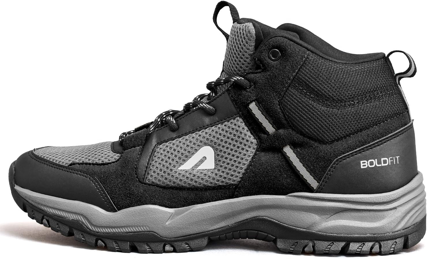 Boldfit Trekking Shoes for Man Outdoor Hiking Shoes for Man High Neck Footwear for Men Anti Skid Trekking Boots Water Repellent for Men Breathable Hiking Boots Riding Shoe for Bikers laceup Biker shoe