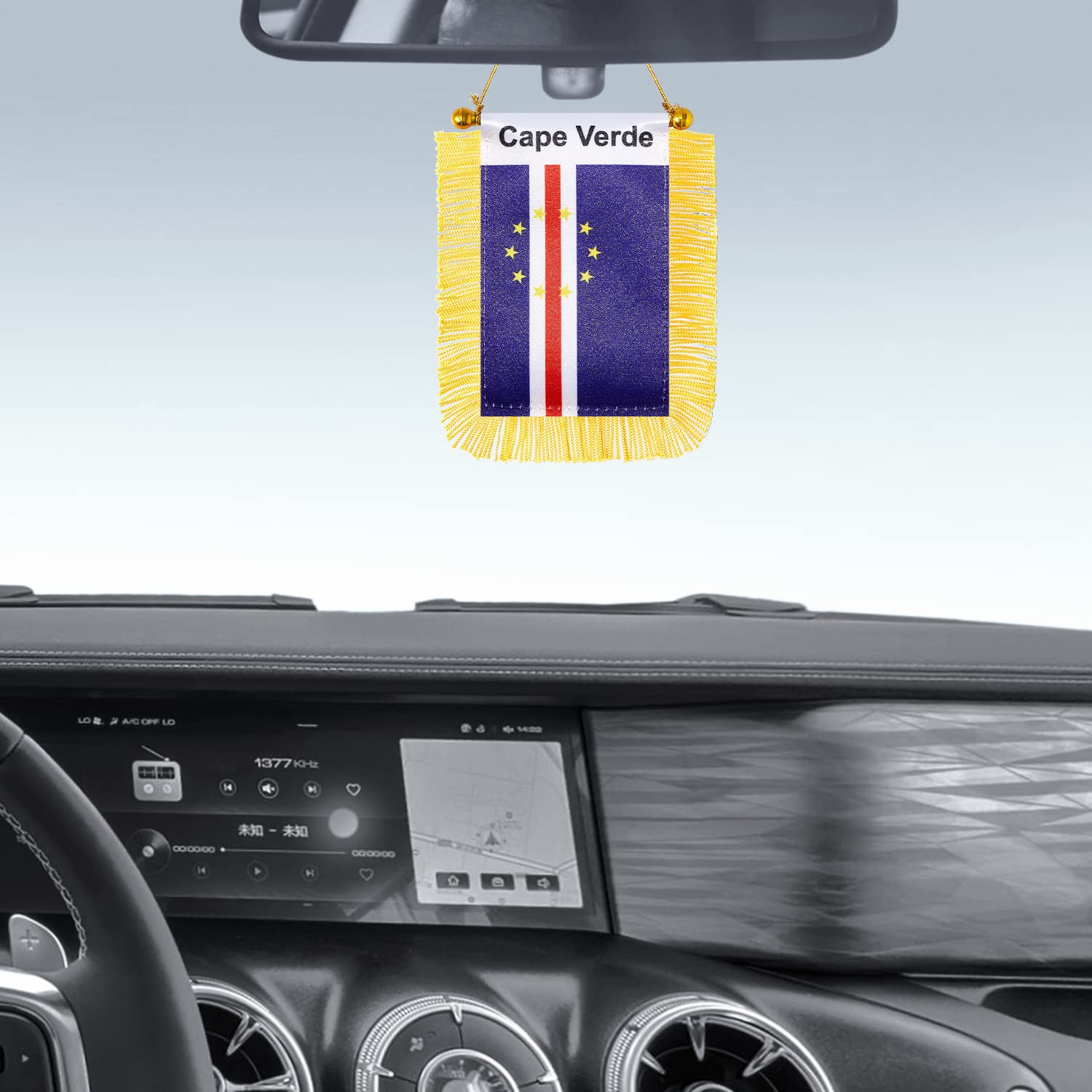 CANTENDO 2 Stück Kap Verde Flagge – Mini-Fahne Mit Saugnapf, 7,6x12,7 Cm, Für Auto & Fenster
