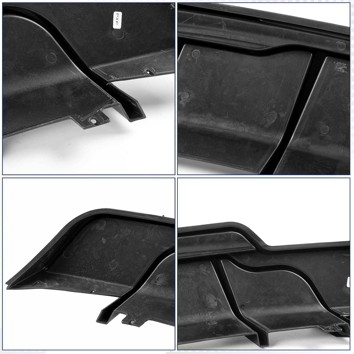 Rear Diffuser Compatible with 2017-2023 Tesla Model 3, Gloss Black Rear Lower Bumper Lip Splitter, Performance Shark Fin Design with Side Aprons