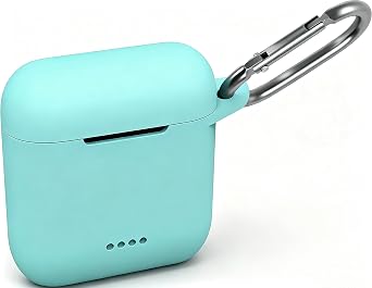 Geiomoo Silicone Cover for TOZO T6 Case, Soft Flexible Scratch Resistant Protective with Carabiner Teal