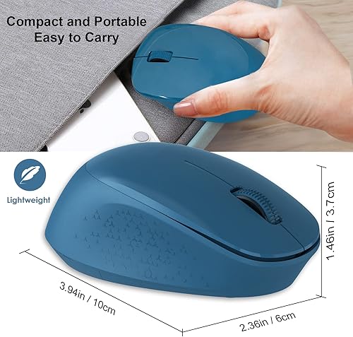 Miniatura 5 de Leadsail Ratón inalámbrico para laptop, 2.4G silencioso inalámbrico USB delgado inalámbrico ratón óptico inalámbrico, 3 botones, 1600 DPI para