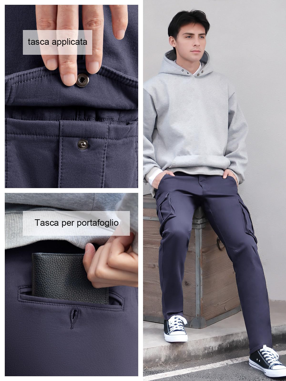 Jeans Couture Pantaloni Cargo Uomo Pantaloni da Lavoro Uomo Cargo Moto Invernali Impermeabili Uomo Pantaloni