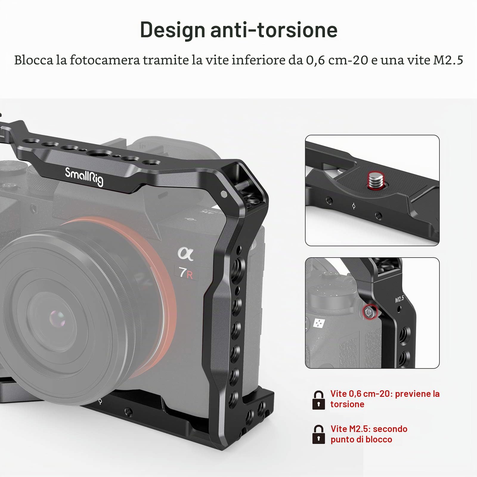 SMALLRIG A7III A7RIII Cage, Gabbia Leggera per Sony A7III A7RIII A9-2918