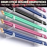 Facmogu Acrylic Drum Stick Holder, Drumstick Display Stand for 8 Pair of Sticks, Drumstick Organizer Holder for Display & Collector, Wands and Lightsabers, Wall Mounted Stick Holder for Decor (Clear)
