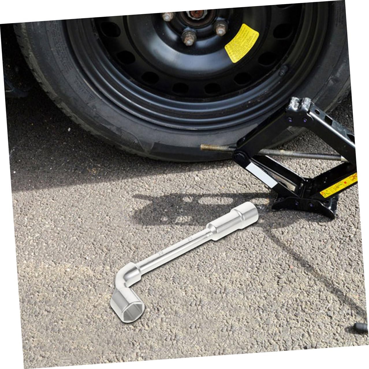 POPETPOP L-shaped Socket Wrench 21mm Tire Installer Tool Adjustable Lug Wrench for Car and Motorcycle Wheel Maintenance and Tire Repair