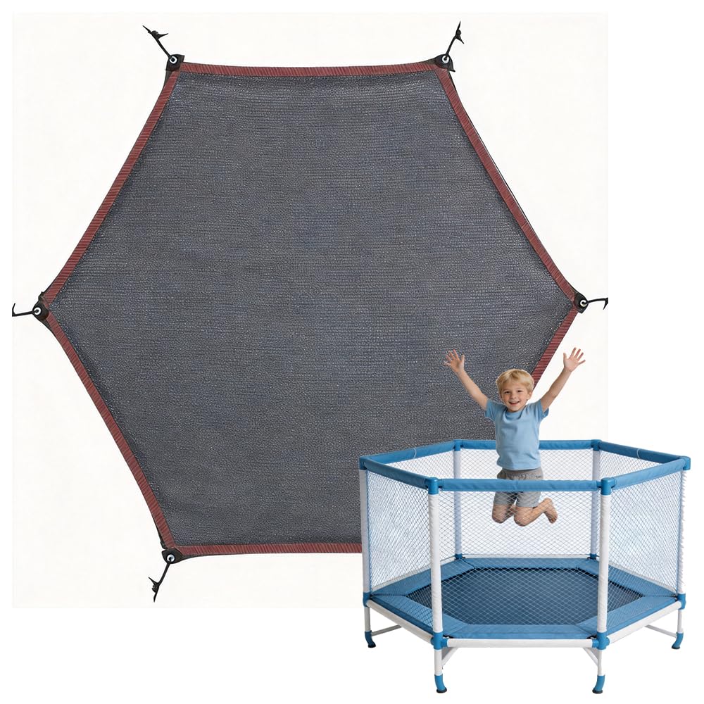 Trampolin Sonnenschutz Abdeckung, Ø 244 305 366cm Trampolin Sonnenschutz, UV-Beständige wasserdichte Trampolin Überdachung Abdeckung, Sonnenschutz Trampolin für 6/8-Stangen Zelt