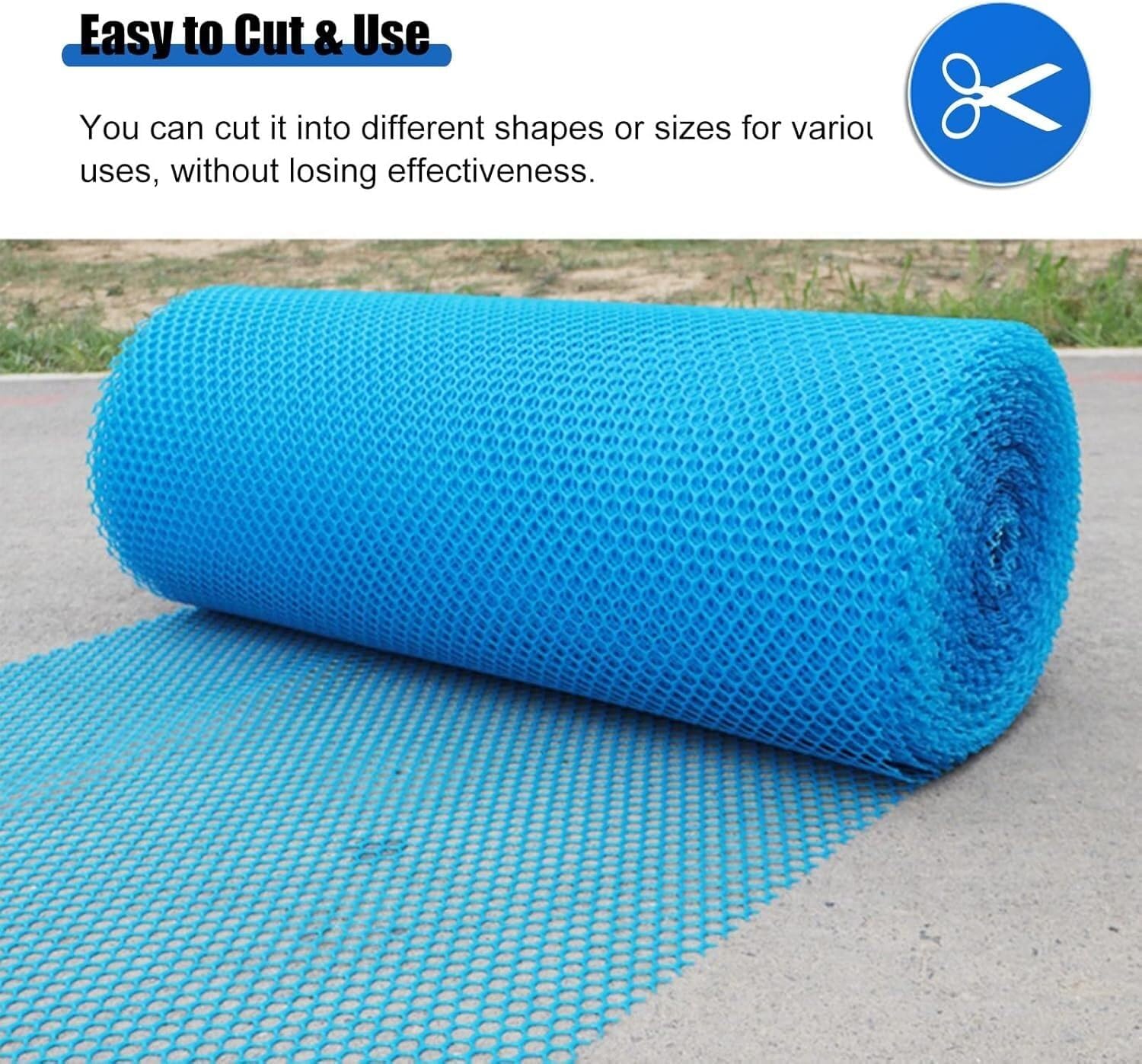 Blue Plastic Chicken Net Fence Rolled Hexagonal Holes Poultry Fence Deck Garden Patio Pond Balcony Child Safety Netting(1.2x3m/3.94x9.84ft)