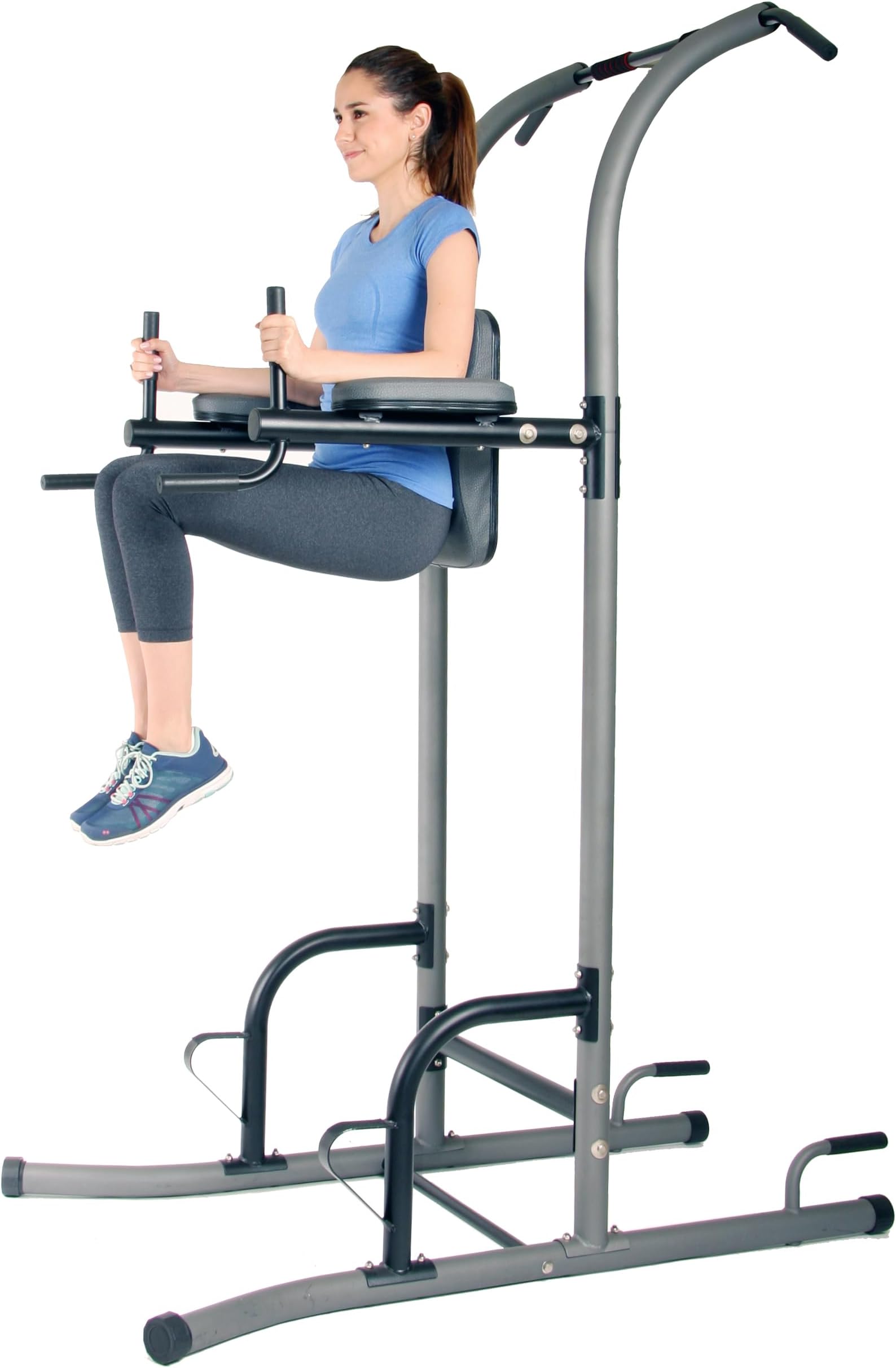 Body Champ Push-Up Pull-Up Multi-Function Workout Station Free-Standing Dual Side Action Leg Dip Station Exercise Equipment for Home or the Office VKR1700