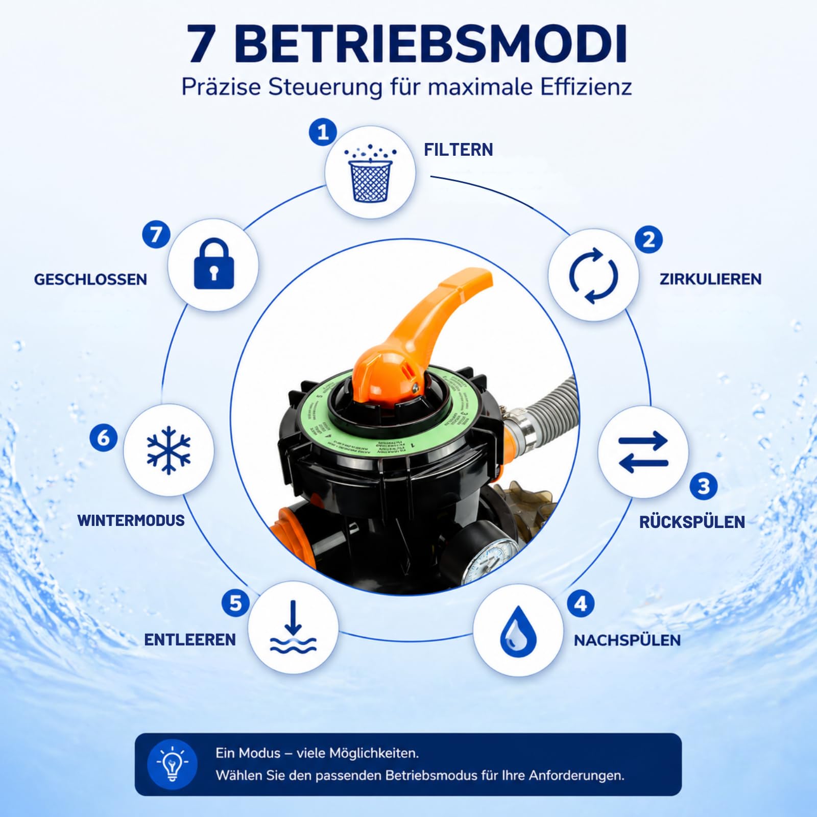 Verda Système de filtration à sable, pompe 10000 l/h, 400 W, avec billes filtrantes, 10 m, hauteur de refoulement 38 mm, connexion 220-240 V, 50 Hz, filtre à sable pour piscine SN5882