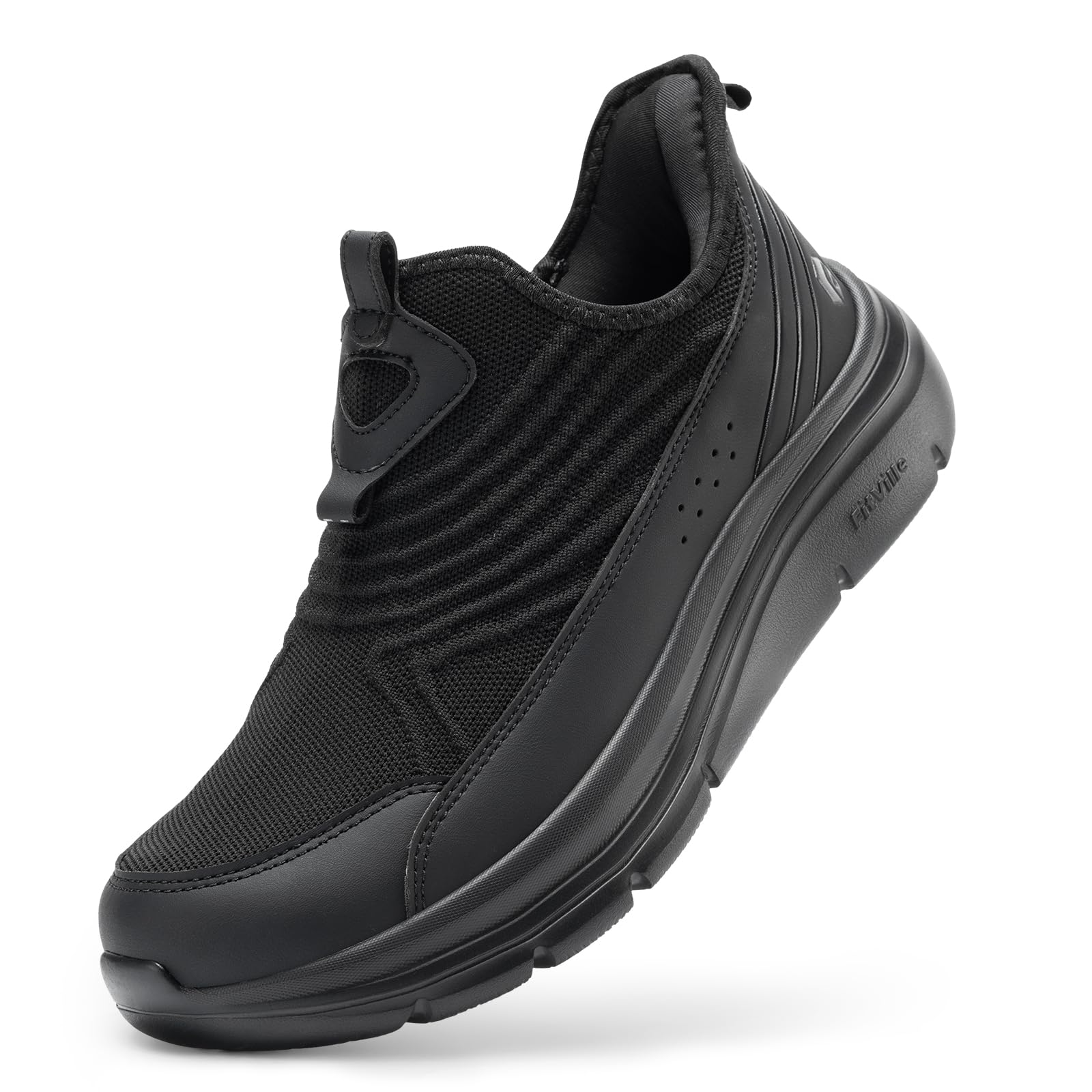 FitVille Slip On Scarpe da Passeggio Uomo Extra Larghe Sneakers Sportive da Corsa Camminata Traspiranti Comode dalla Calzata Ampia Senza Lacci