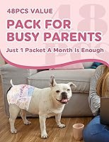 Vista 8 de Dono Pañales para perras, 48 unidades, pañales desechables para perras con indicador de humedad en celo, pañales súper absorbentes para cachorros