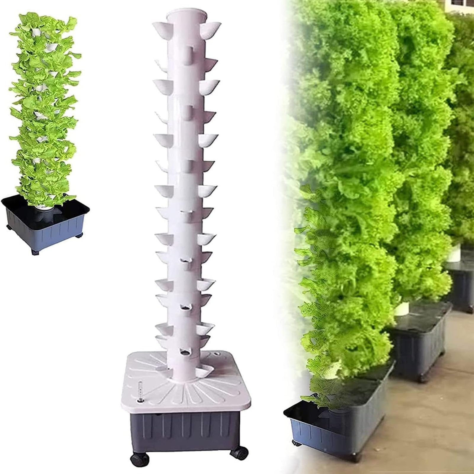 Sistema De Cultivo HidropóNico, Kit De Torre HidropóNica De 15 Capas Y 45 Orificios, Sistema De Cultivo HidropóNico(Size:40 * 40 * 154cm)