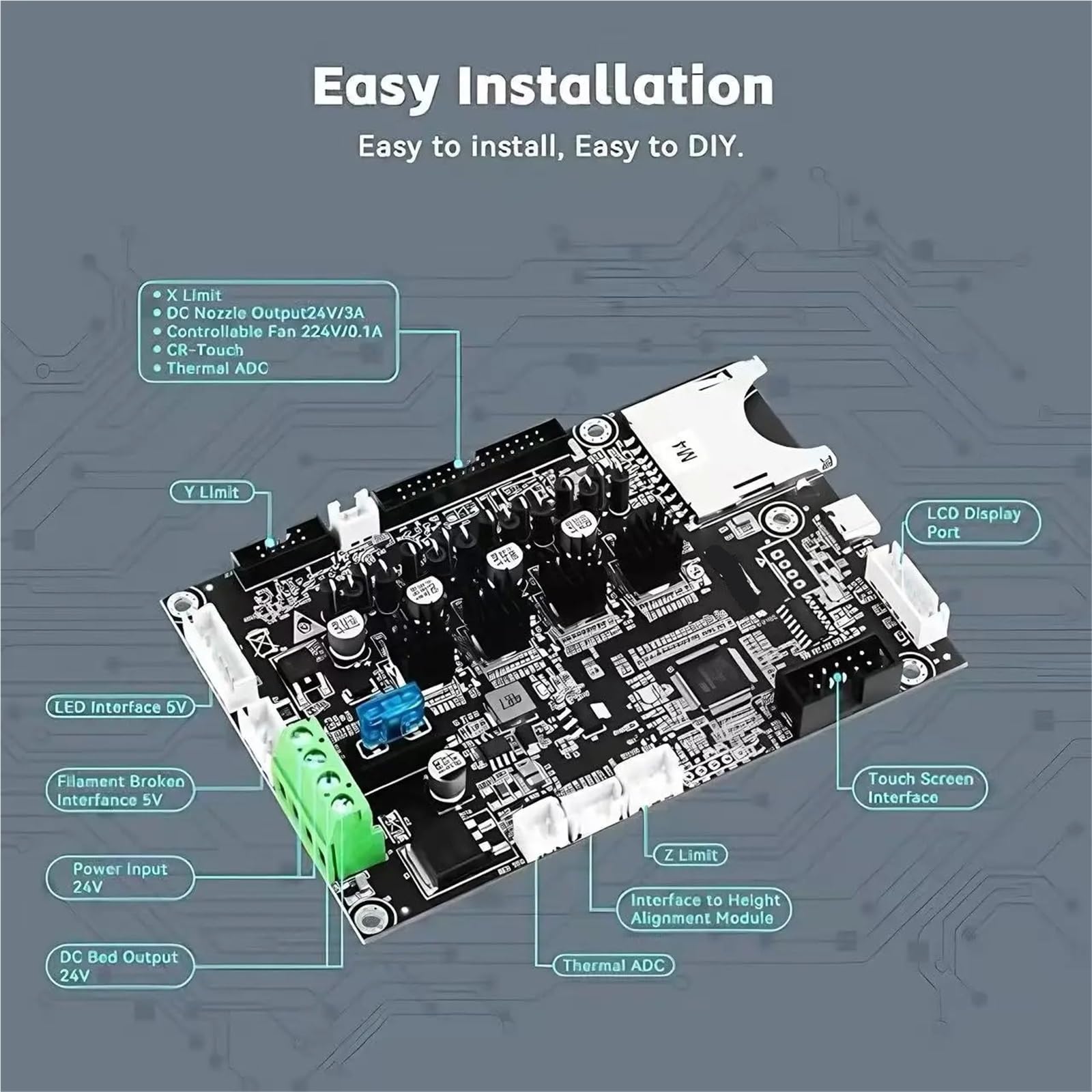 Kompatibel mit Creality Ender 3 V3 SE 3D-Drucker Silent 32-Bit-Mainboard