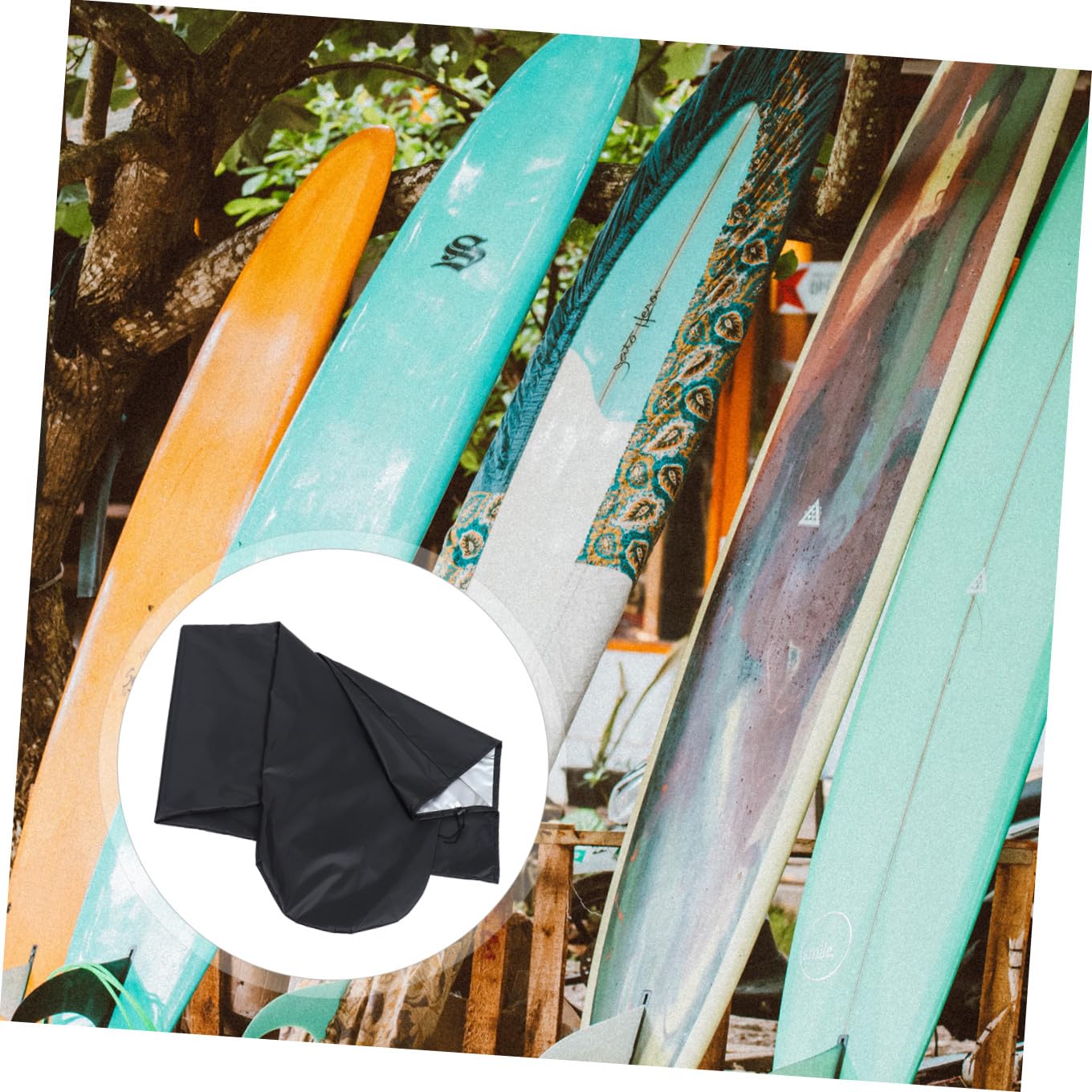 ibasenice Funda para Tabla de Surf Ligera Oxford Protección Exterior contra Polvo y Agua Funda Protectora para Snowboard y Surfboard Negra