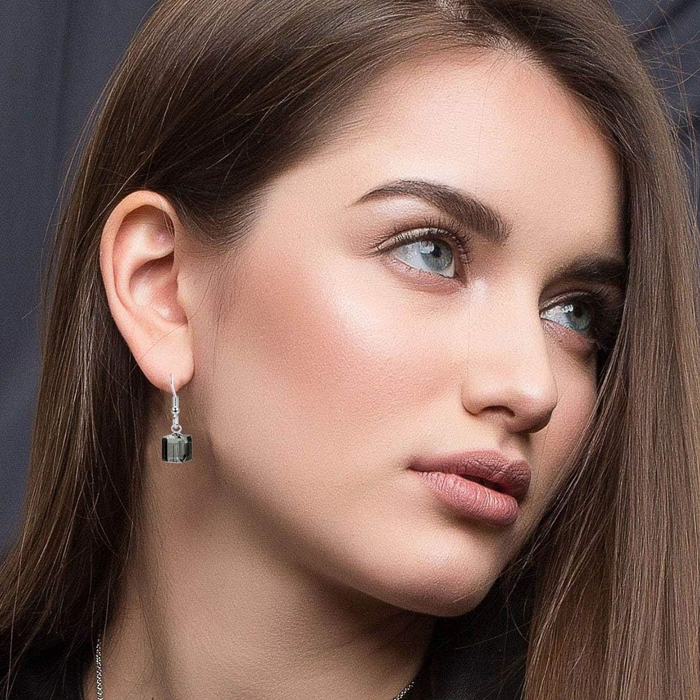 Austrian Crystal Cube Drop Dangle Earrings for Women Fashion 14K Gold Plated Hypoallergenic Jewelry - Image 2