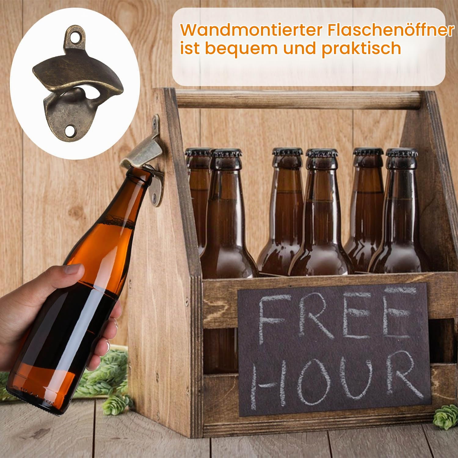 Wandmontierter Flaschenöffner, 10 Stück, Schraubflaschenöffner, Bieröffner, geeignet für Bars, Restaurants, Cafés, Heimküchen Küche, Haushalt & Wohnen