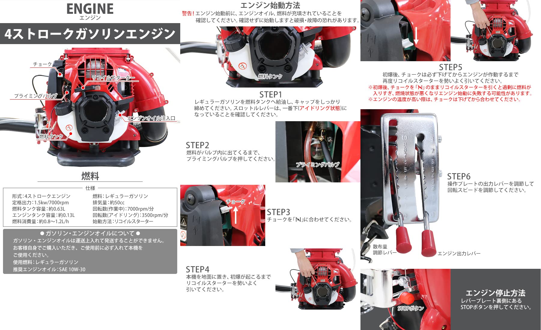 Amazon.co.jp: 噴霧器 散布機 エンジン式 背負式 4スト 液体噴霧/粒剤 