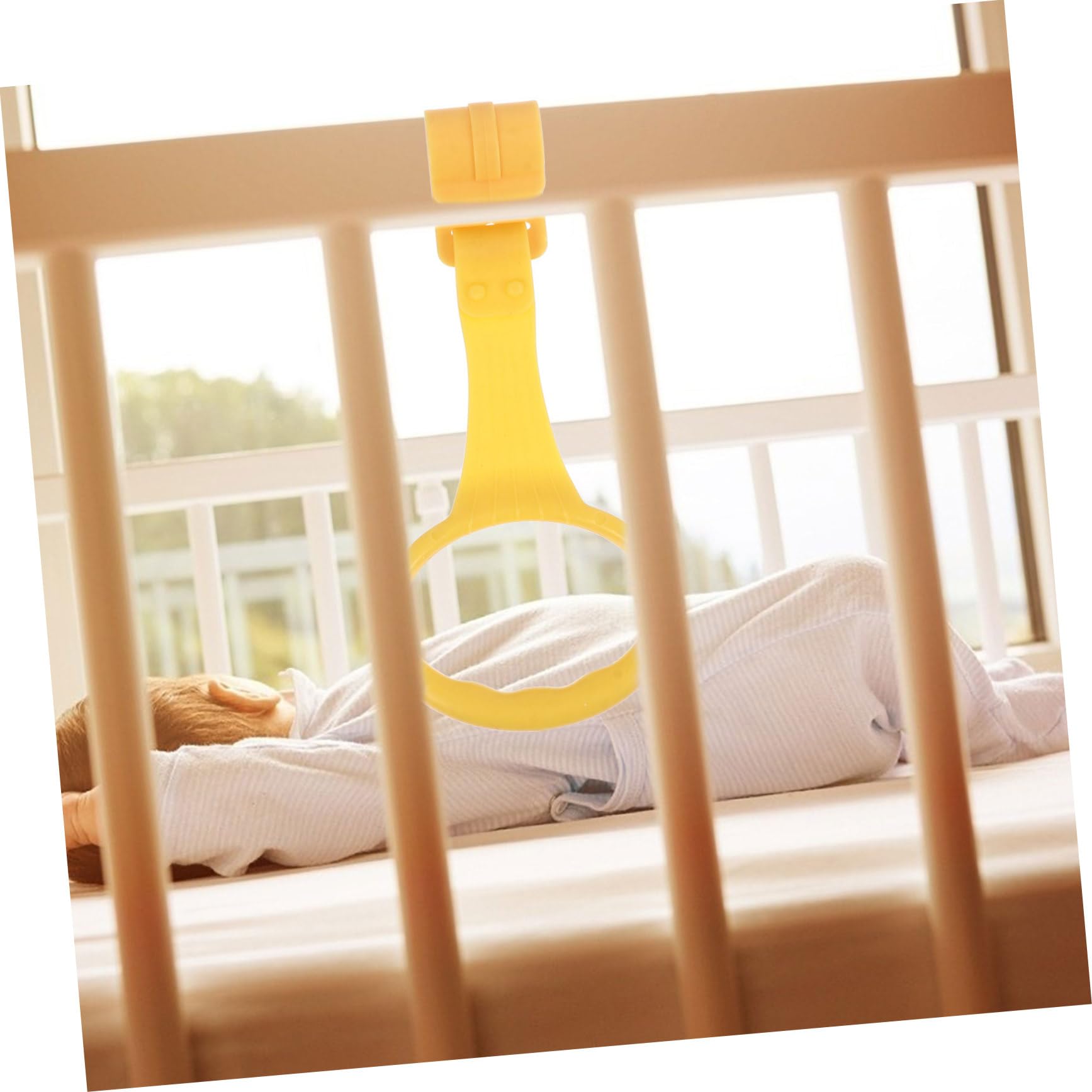 Beatifufu Nursery Ring Baby Standing Pull Tab Stacking Rings Baby Toy Durable Plastic Easy to Clean Random Color