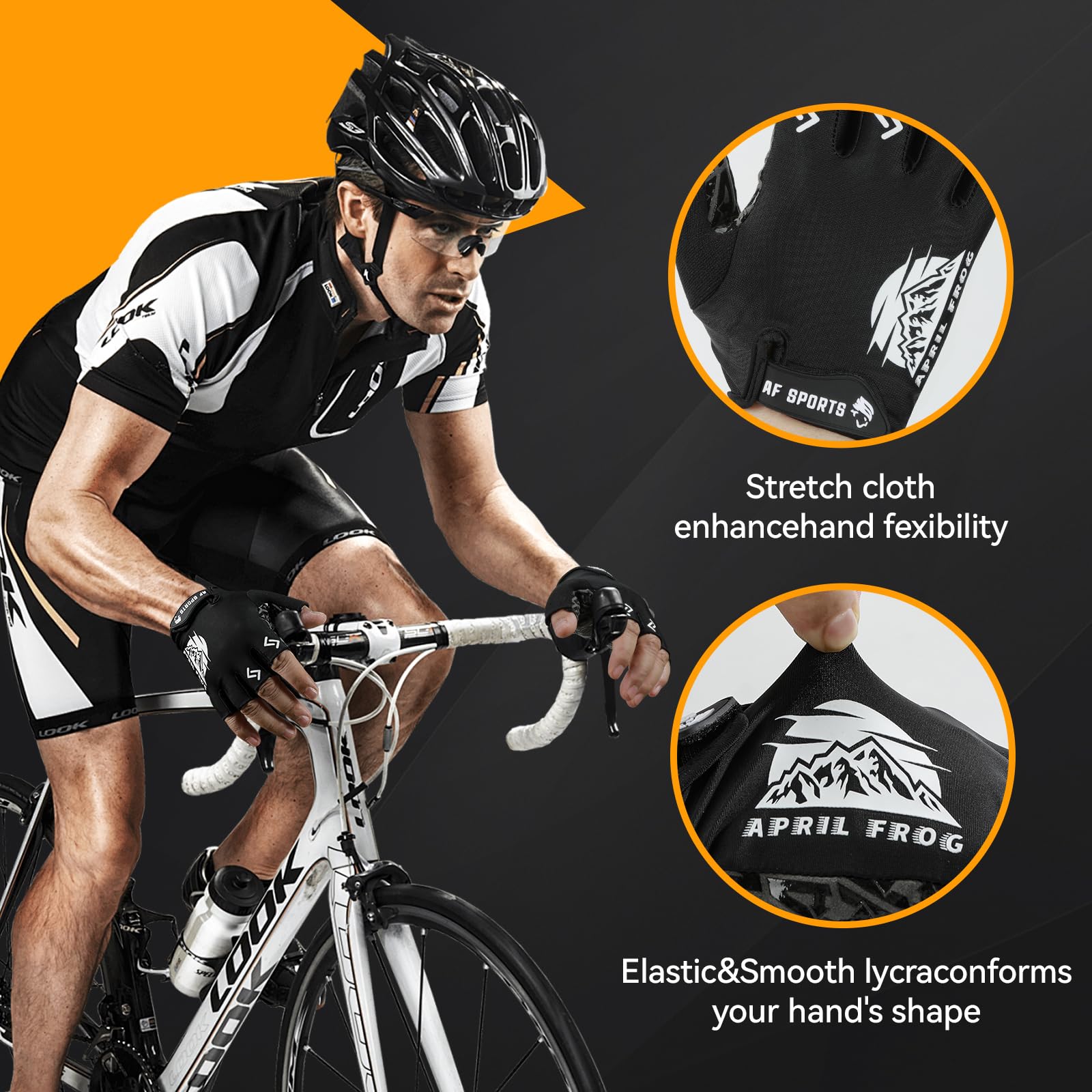 Guantes deportivos de ciclismo para bicicleta: guantes de bicicleta de medio dedo para hombres y mujeres con almohadilla de gel de 5 mm, guantes de entrenamiento antideslizantes para
