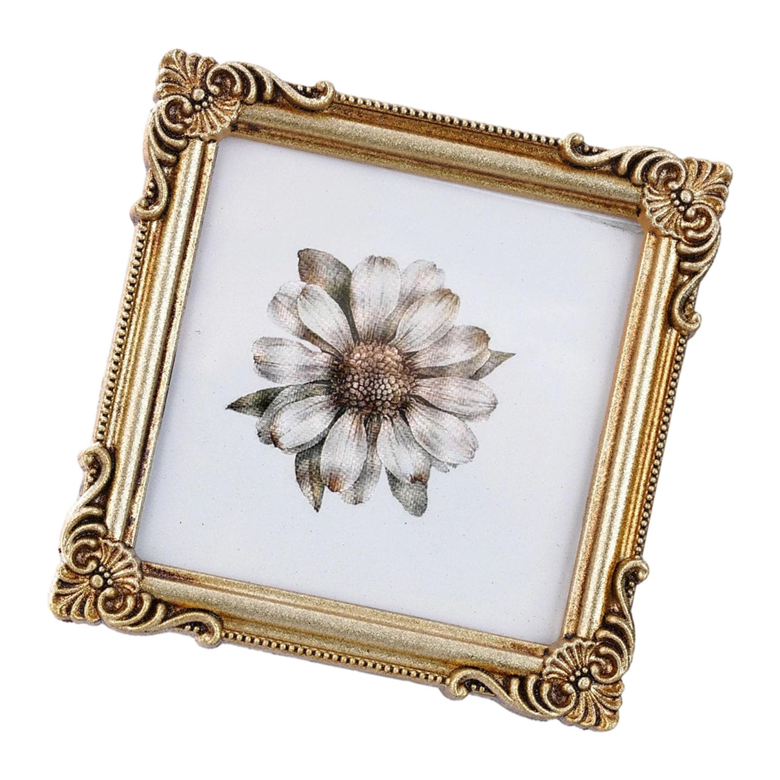 Retro Picture Frame, Decorative Photo Antique White Ornate Rectangles for Tabletop and Wall Display Antique Ornate