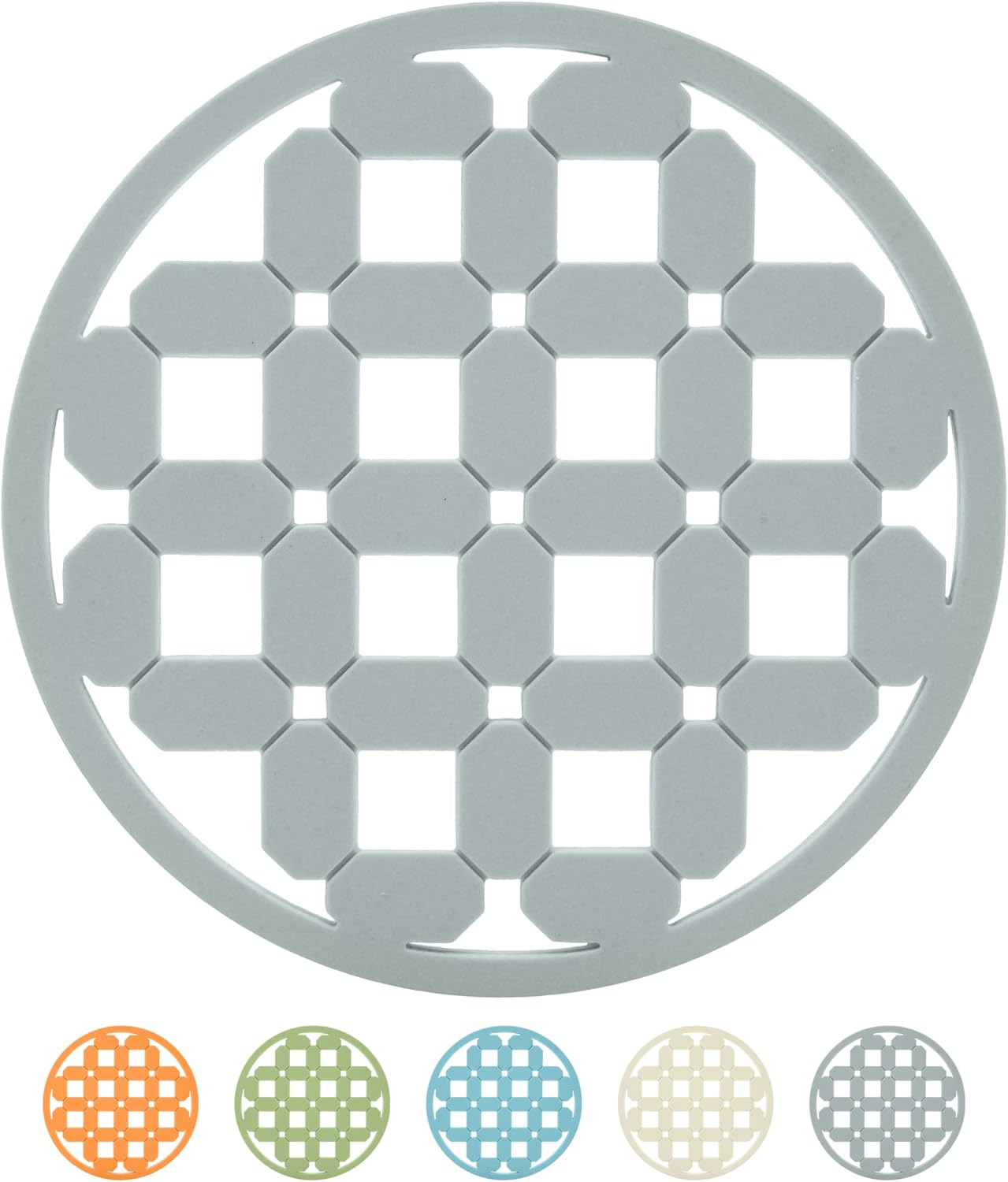 OGGI Silicone Trivets for Hot Pots and Pans – Heat-Resistant Small Silicone Mats for Countertops, Microwave, and Stove, 7"x7", Non-Slip, BPA-Free, Multipurpose Trivets for Hot Dishes – Geo Design