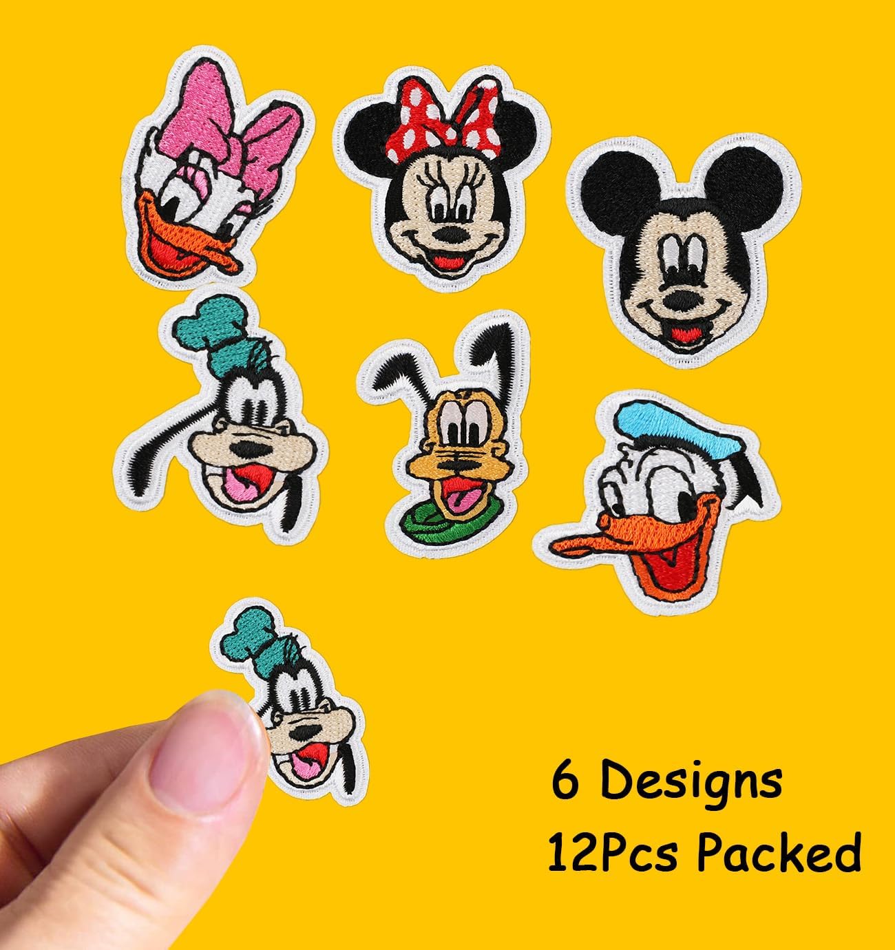 Mini set de 12 piezas de parches para planchar de Mickey para ropa - Main Image
