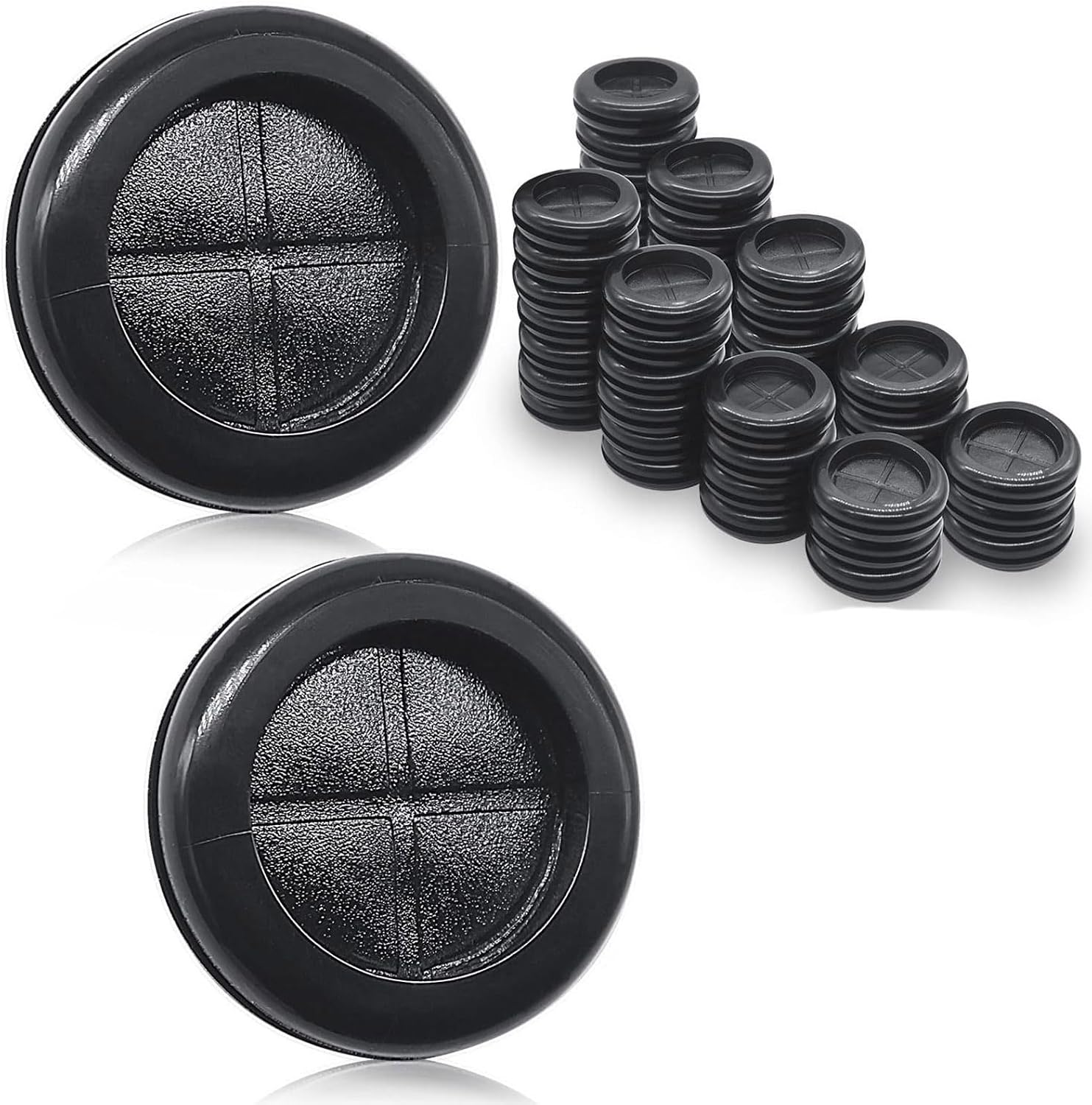 30Pcs Round Double Sided Rubber Grommets Closed Hole Plugs for Electrical Wires Firewalls Solid Closed Hole Plug