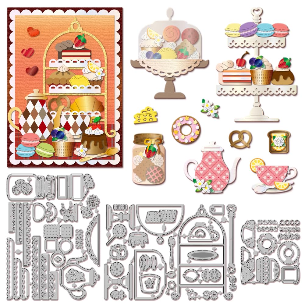 Matrices de découpe gâteau et café GLOBLELAND pour scrapbooking