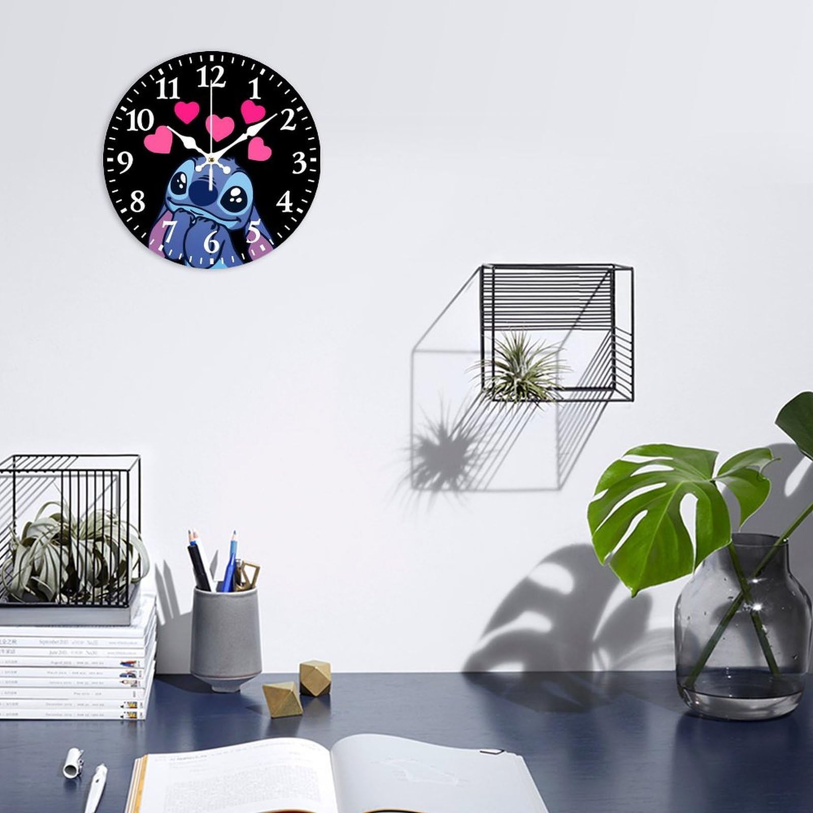 Amazon.co.jp: スティッチ 掛け時計 PVC壁掛け時計 静音 連続秒針