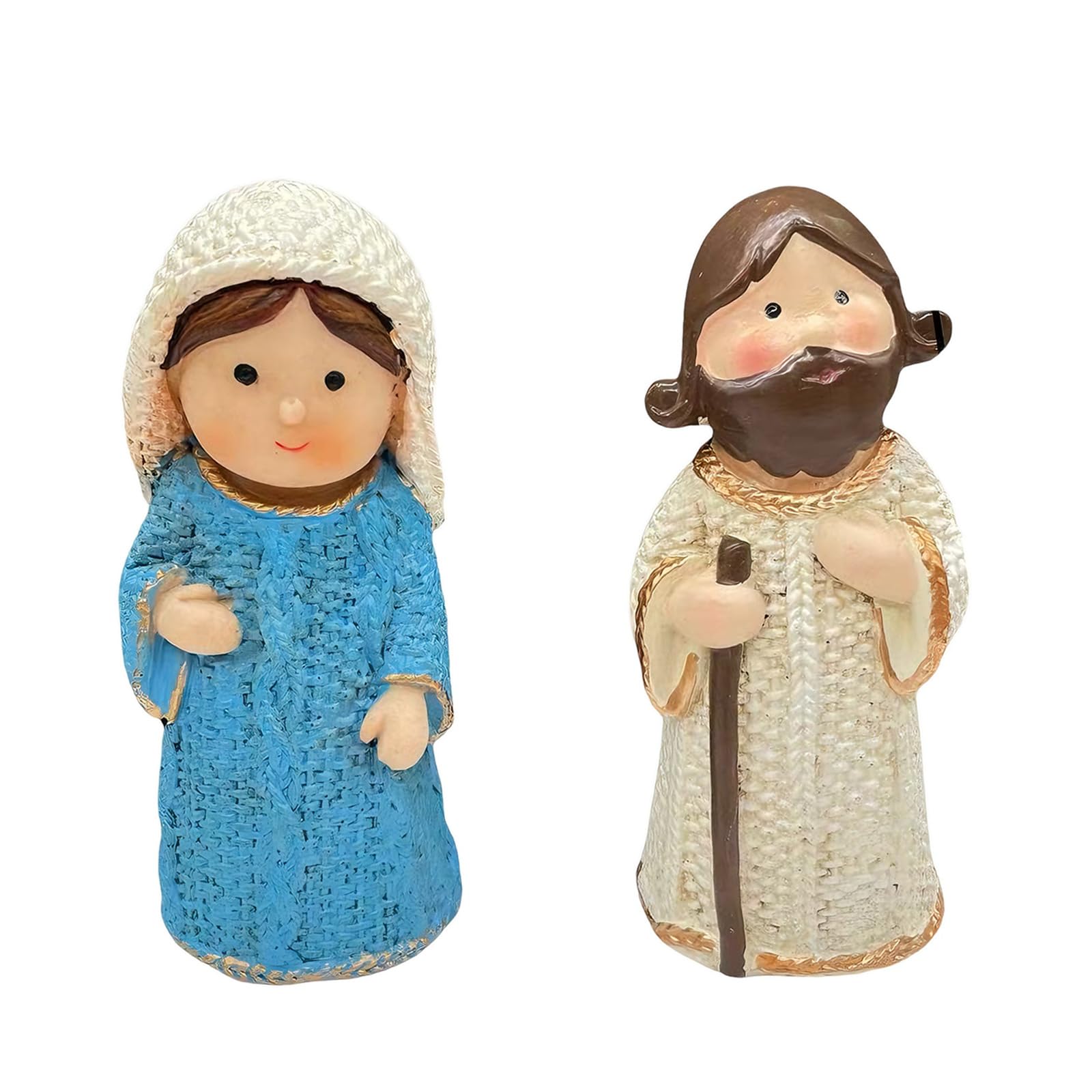 Statue de la Sainte Famille peinte à la main, cadeau de Noël idéal
