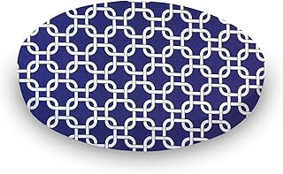 SheetWorld Baby Fitted Oval Crib Sheet Fits Stokke Mini, 100% Cotton Woven Sheet, Unisex Boy Girl, 23 x 29 inches, Purple Links, Made in USA
