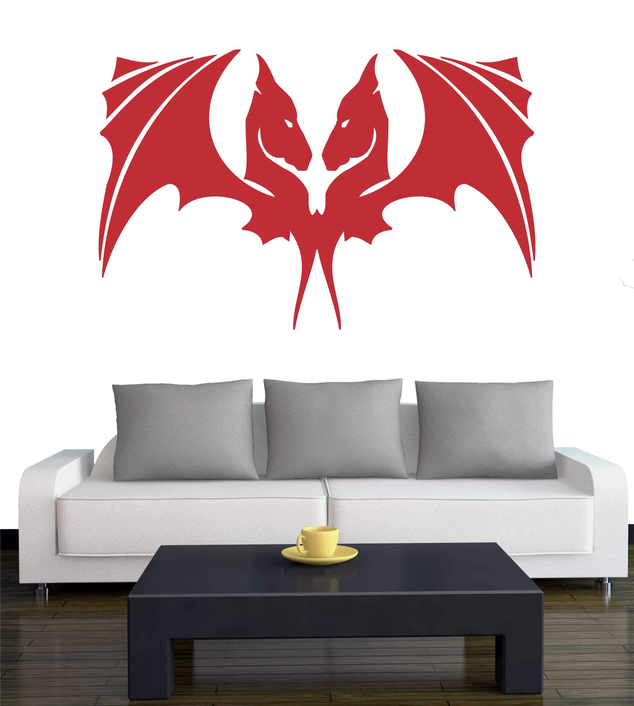 INDIGOS UG Wandtattoo - Drache Weiß 120x85cm - Wandaufkleber Für Wohnzimmer, Kinderzimmer, Küche & Mehr