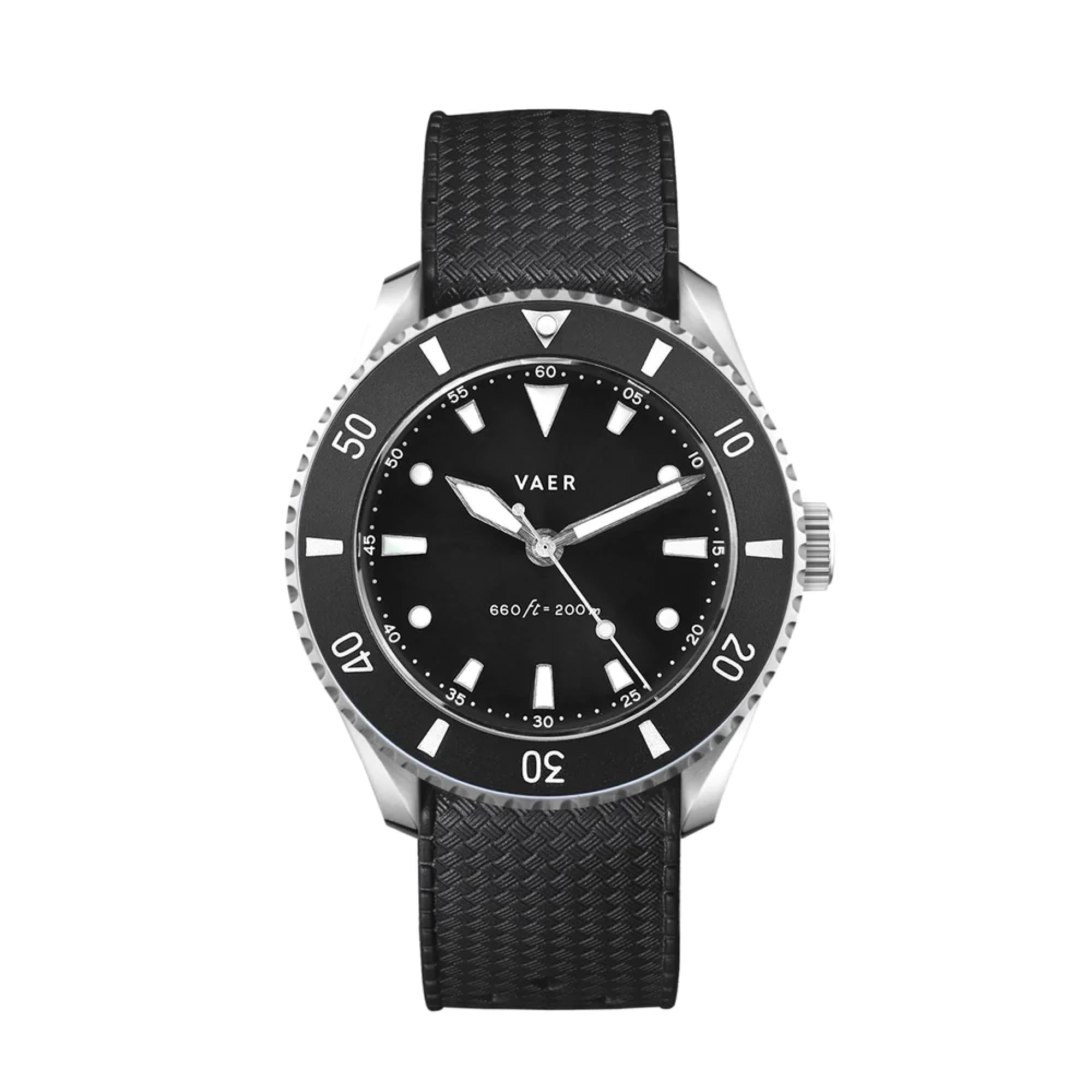 Vaer DS4 Solar Dive Watch for Men - Ocean Ready 20ATM, Solar-Powered - Perpetual Time Keeping, Sapphire Crystal, & Extreme Accuracy (+/- 20 Seconds per Month), Two Quick-Change 20mm Straps, 38mm/42mm