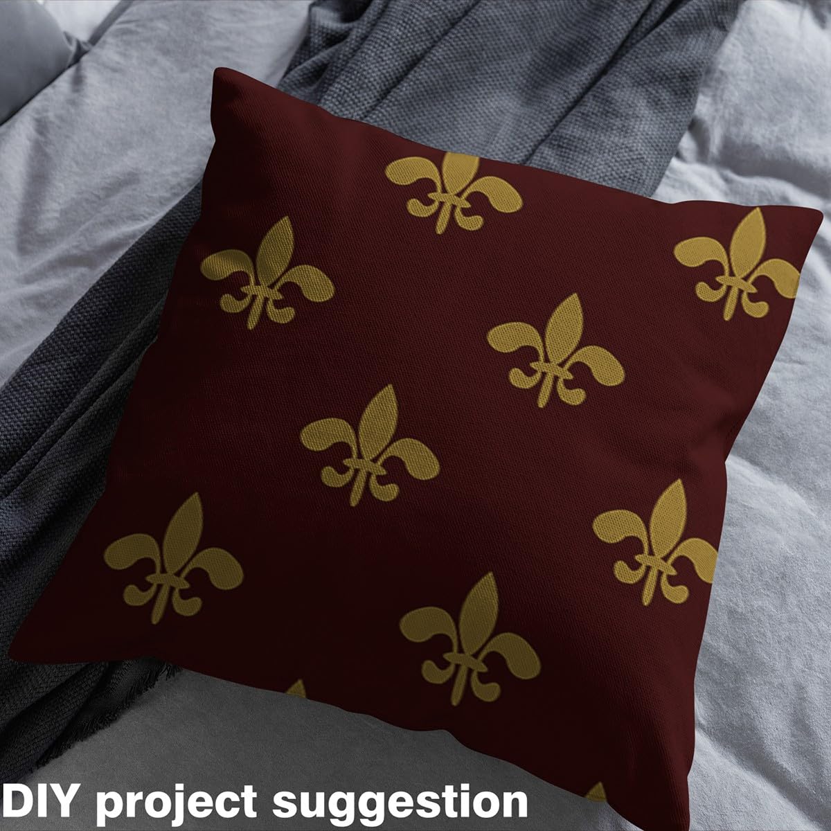 Fleur De Lis Stof per Meter, Vintage Bloemen Stof voor Herbekleding van Stoelen, Abstract Franse Europese Cultuur Waterdichte Buitenstof, 3 Meters, (L276*B150cm