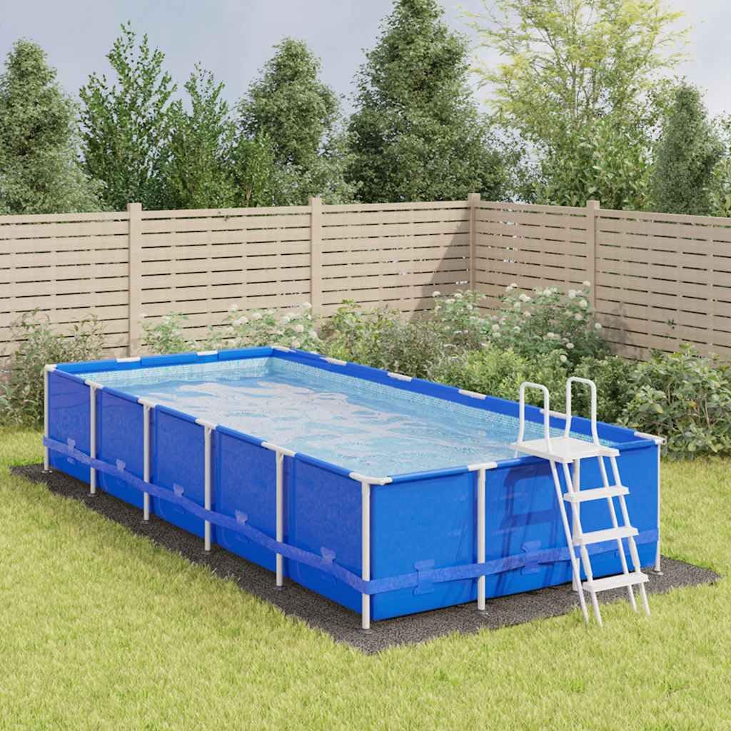 Bâche de Piscine Gris Clair 750x370 cm en géotextile Polyester pour Protection du Sol, Prolonger la durée de Vie de la Doublure, adaptée à Spa, Jacuzzi et Bassin extérieur