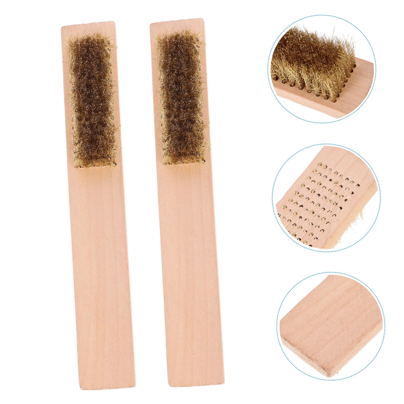 Toddmomy 2pcs Snowboard Wax Brush Wooden Handle Bristle Brush for Ski Board Cleaning and Maintenance Compact and Lightweight for
