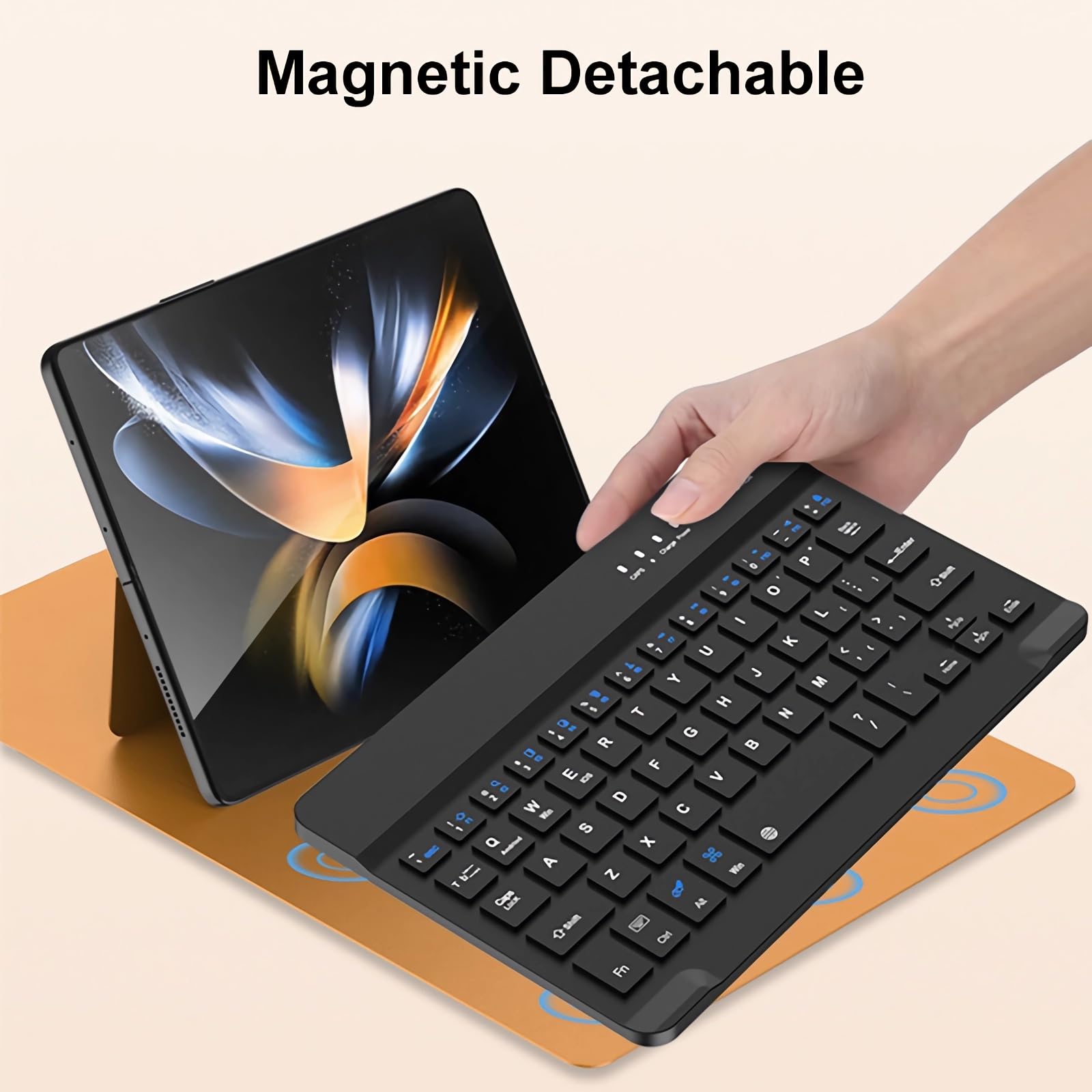 Etui z klawiaturą do Xiaomi Mix Fold/Mix Fold 2, Magnetyczna Odłączana Klawiatura Bezprzewodowa z Uchwytem Na Rysik S Pen [Klawiatura + Etui + Rysik Pojemnościowy+ Mysz],Green