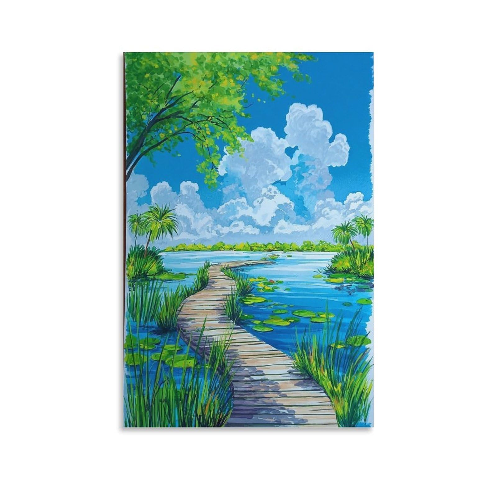 ZBBGGOZ Everglades National Park Posters 20x30inch(50x75cm) Vintage Watercolor Canvas Art