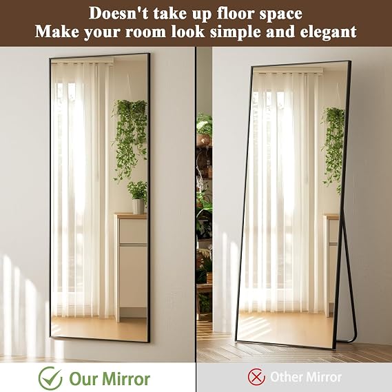 VooBang 14x48 Adjustable Height Full Length Over The Door Mirror