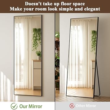 VooBang 14x48 Adjustable Height Full Length Over The Door Mirror