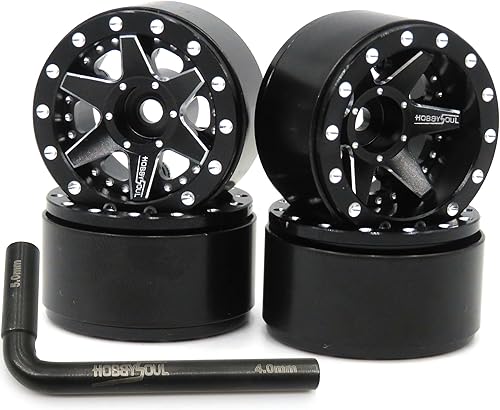 hobbysoul Llantas ajustables Offset 1.0 Beadlock, ruedas RC 1.0 0.72 oz/llanta para RC 1/18 TRX4M Axial SCX24 90081 y otros 1/24 Micro Crawler,